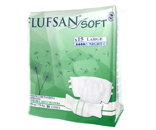 חיתולי FLUFSAN – סופט נייט – מידה L