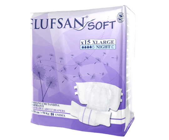 חיתולי FLUFSAN – סופט נייט – מידה XL